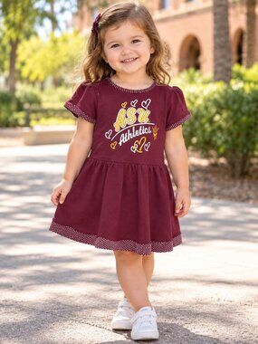 ASU Athletics Toddler Girls Maroon Sun Devils Dress Bloomers Arizona Size 3T